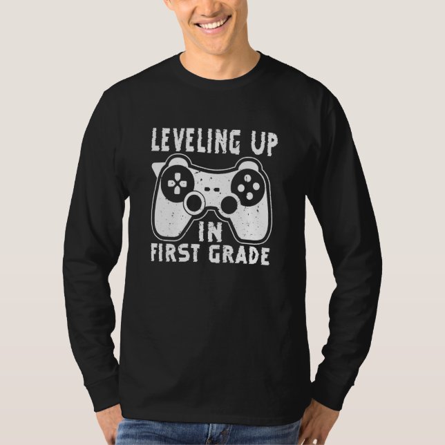 T-shirt Kids Video Gaming for student Leveling up in First (Devant)