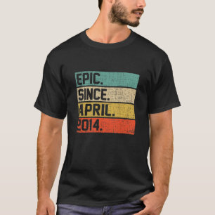T-shirt Kids Vintage Boys Girls 8Th Birthday Epic Since