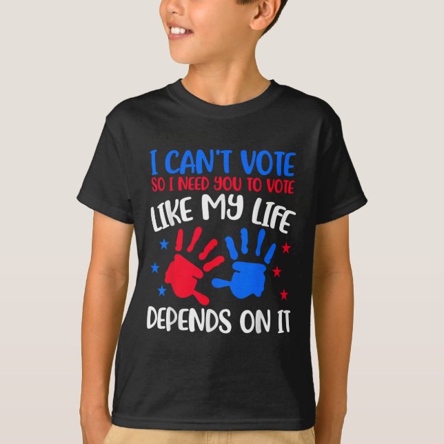 T-shirt Kids Voting Shirt I Can't Vote Future Voters Girls (Devant)