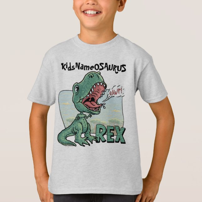 T-shirt KidsNameOSAURUS Rex éditent avec le nom de votre (Devant)
