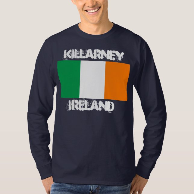 T-shirt Killarney, Irlande avec drapeau irlandais (Devant)