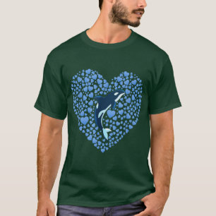 T-shirt Killer Whale Aquarium Heart Ocean Amoureux des ani
