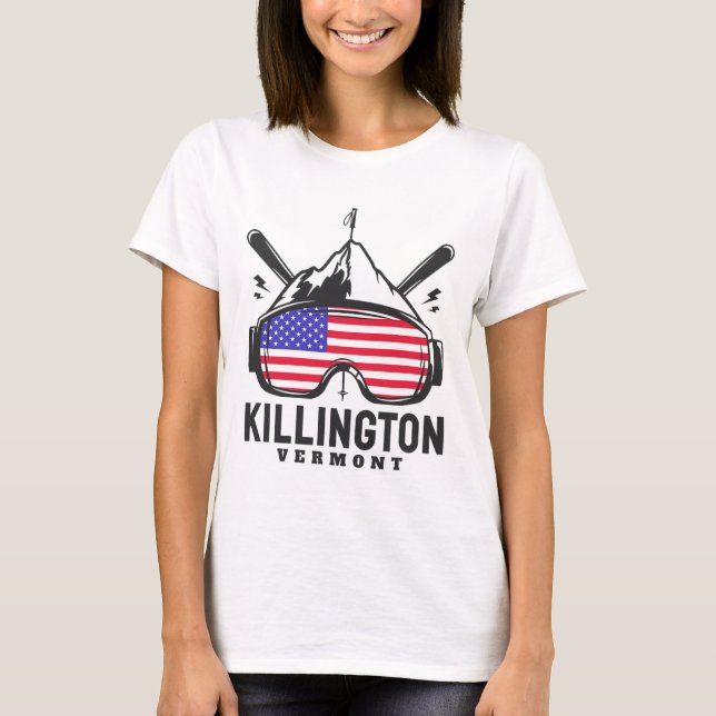 T-shirt Killington Vermont Ski Rétro (Devant)