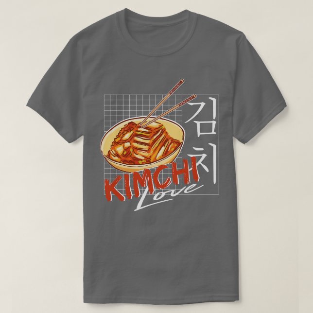 T-shirt Kimchi aime la cuisine coréenne Hangul (Design devant)