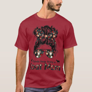 T-shirt Kinda Occupé Être Une Chèvre Maman Cheveux Mess