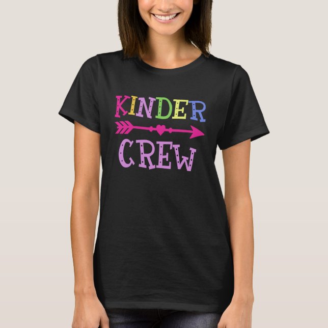 T-shirt Kinder Crew Kindergarten Enseignant 1er jour de l' (Devant)