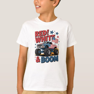 T-Shirt-Kinder Monster Truck Patriotisches T-Shirt