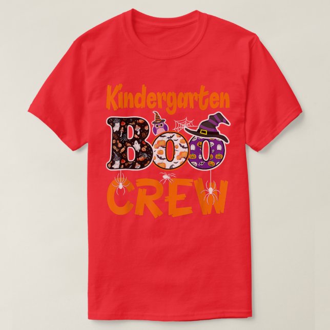 T-shirt Kindergarten Boo Crew Teacher Student Halloween Co (Design devant)