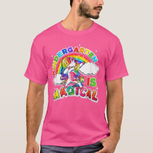 T-shirt Kindergarten Est Magique Dabbing Unicorn Retour À