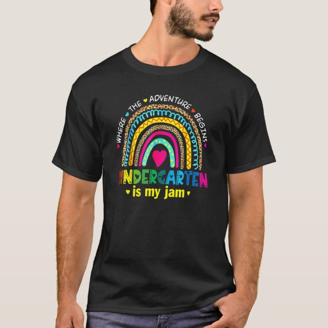 T-shirt Kindergarten Is My Jam Back To School Rainbow Teac (Devant)
