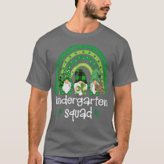 T-shirt Kindergarten Squad Rainbow Gnome Happy St patrick