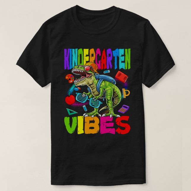 T-shirt Kindergarten Vibes Dinosaur Back To School (Design devant)