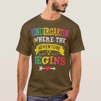 T-shirt Kindergarten Where The Adventure Begins Gift Back 