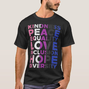 T-shirt Kindness Equality Love LGBTQ Genderfluide Drapeau