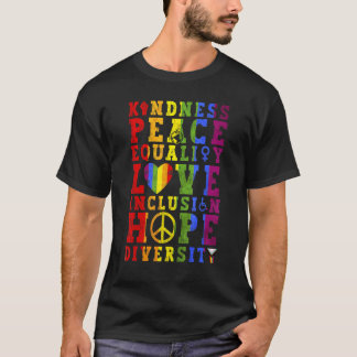 T-shirt Kindness Equality Love Lgbtq Rainbow Flag Gay Prid