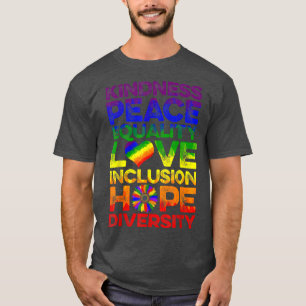 T-shirt Kindness Paix Égalité Inclusion Amour Lgbt Homme 