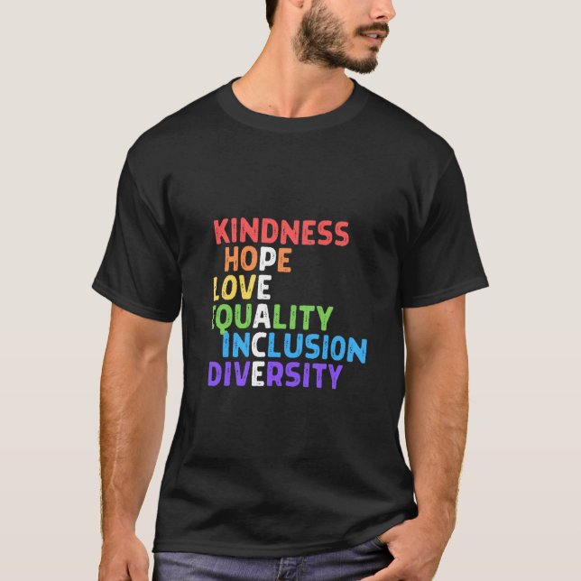 T-shirt Kindness Paix Égalité Inclusion Diversité humaine (Devant)