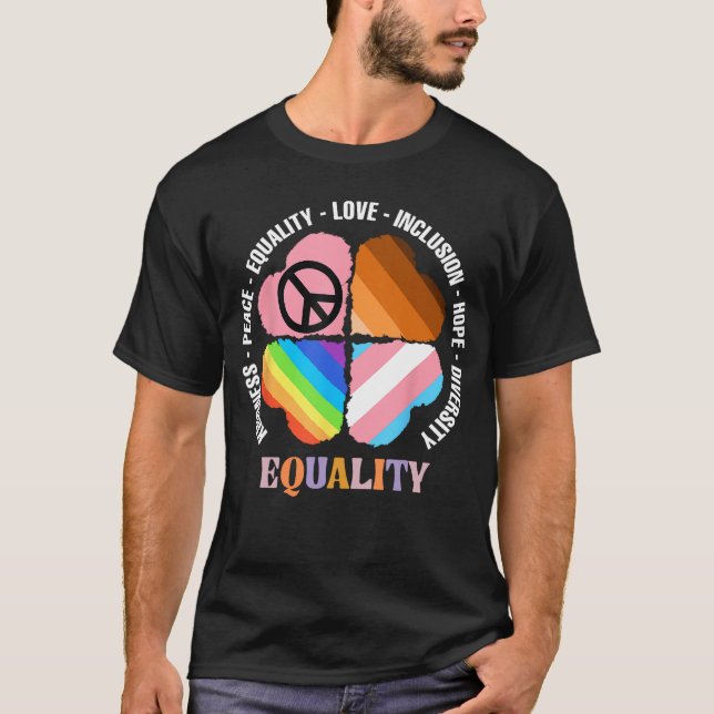 T-shirt Kindness Peace Equality Love Hope Diversity Human  (Devant)