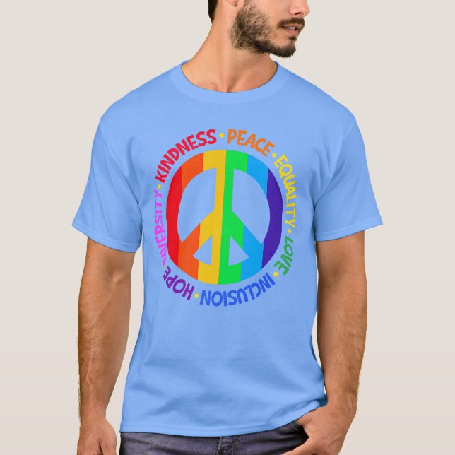 T-shirt Kindness Peace Equality Love Inclusion Hope Divers (Devant)