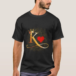 T-shirt King & Queen Of Hearts Couronne Couple Saint V
