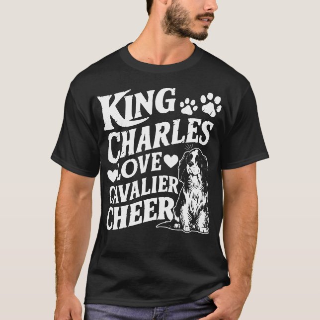 T-shirt King Charles Love, Cavalier Cheer Dog (Devant)