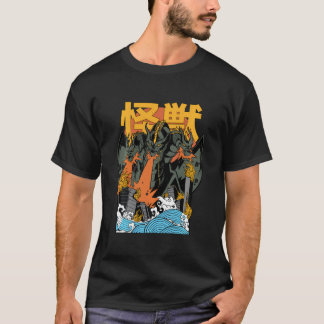 T-shirt King Ghidorah coucher de soleil japonais