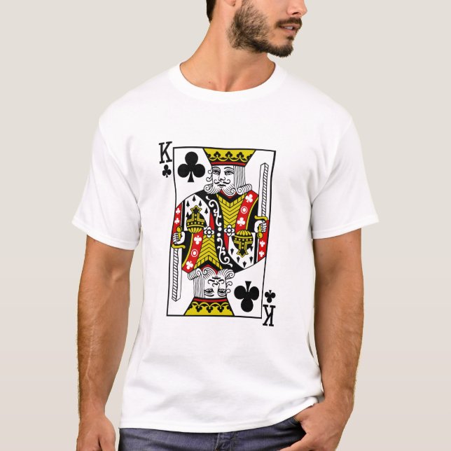T-shirt King of Clubs Jouant aux cartes (Devant)