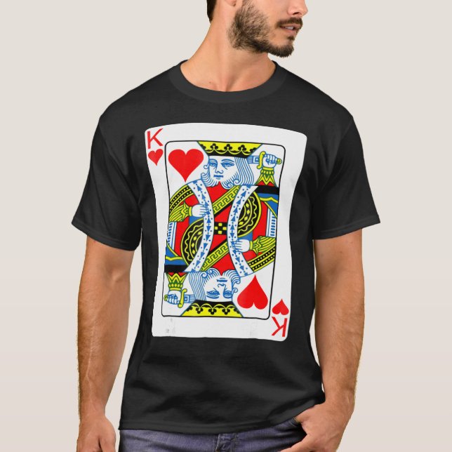 T-shirt King of Hearts Jouer Carte Valentines Jour (Devant)