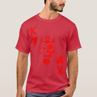 T-shirt King of Hearts Poker Card Lion King of the Gambler