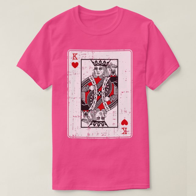 T-shirt King of Hearts Valentines Jour Cool Jeu Carte VD (Design devant)