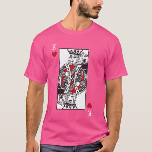 T-shirt King of Hearts Valentines Jour Cool Jouer Carte Po