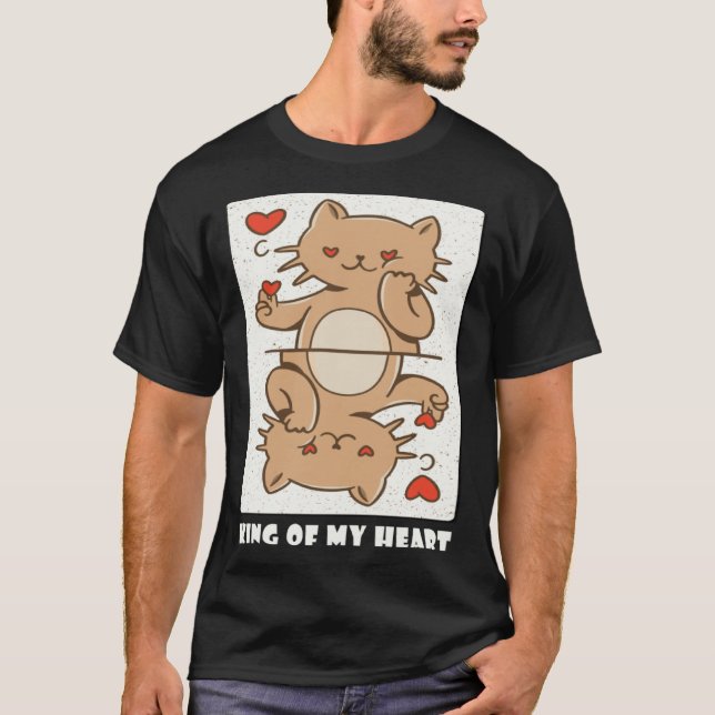 T-shirt King Of My Heart   Cat (Devant)
