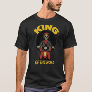 T-shirt King Of The Road Skeleton Retro Italien Mofa Drive