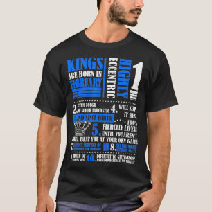 T-shirt Kings are Born In February Traits pour Anniversair