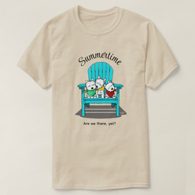 T-shirt KiniArt Beach Westie Trio (Design devant)