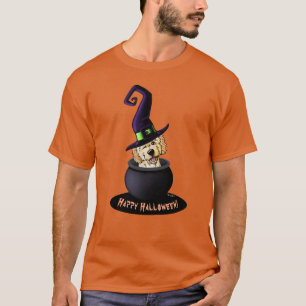 T-Shirt KiniArt Doodle Chien Sorcière Halloween