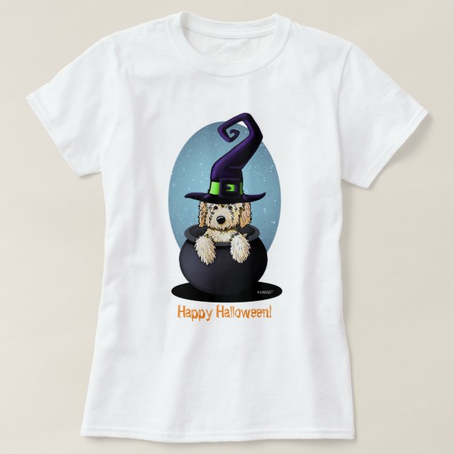 T-shirt KiniArt Goldendoodle Halloween (Design devant)