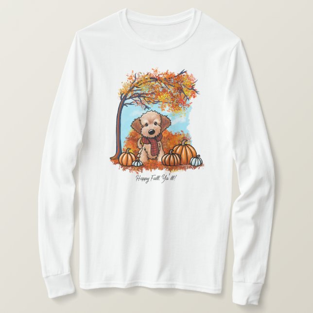 T-shirt KiniArt Goldendoodle Pup Automne (Design devant)