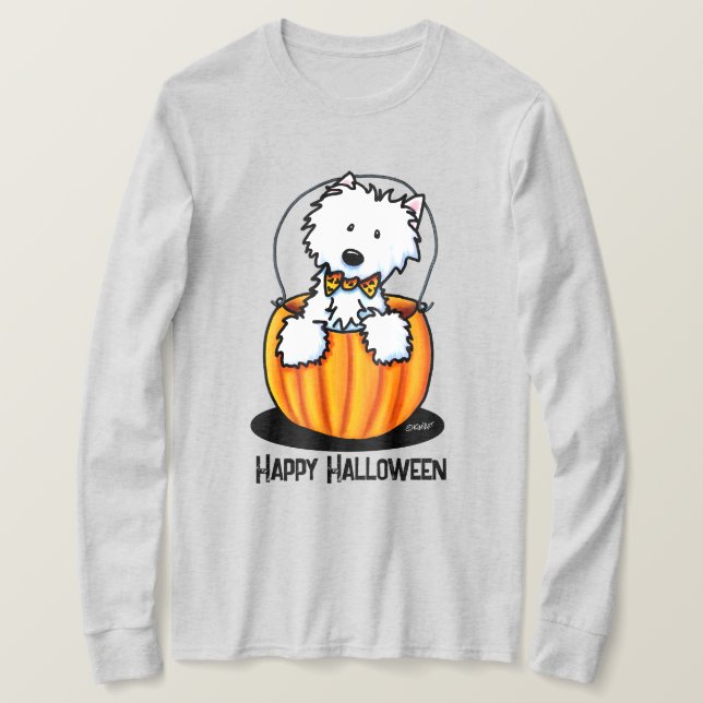 T-shirt KiniArt Halloween Westie Terrier (Design devant)