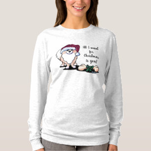 T-shirt KiniArt Santa Paws Poméranien