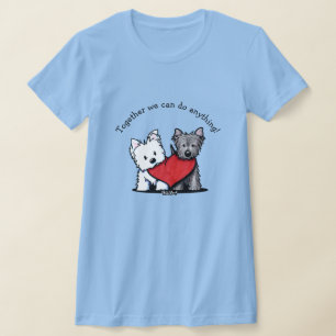 T-shirt KiniArt Terrier en duo coeur
