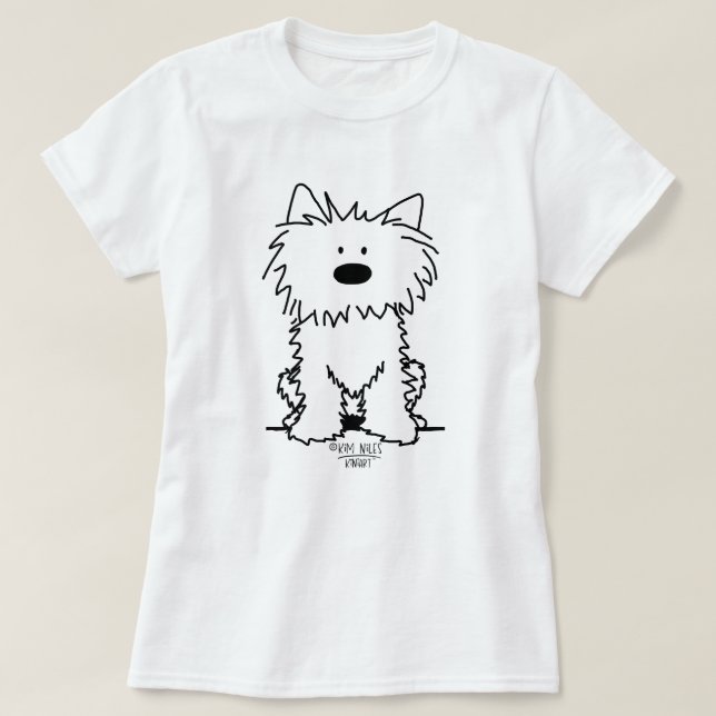 T-shirt KiniArt Westie rétro (Design devant)