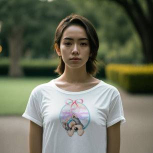 T-shirt KiniArt Yorkie Coquette Design