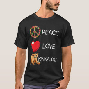 T-shirt Kinkajou Love Peace Kinkajou Prehensile Animal