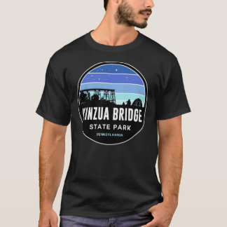 T-shirt Kinzua Bridge State Park Silhouette noire et bleue