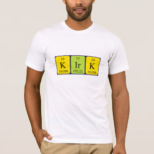 T-shirt Kirk nom de table périodique chemise
