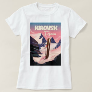 T-shirt Kirovsk Russie affiche de voyage ski