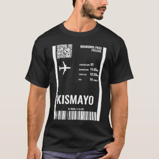 T-shirt Kismayo Somalie Carte d'embarquement Billet de com