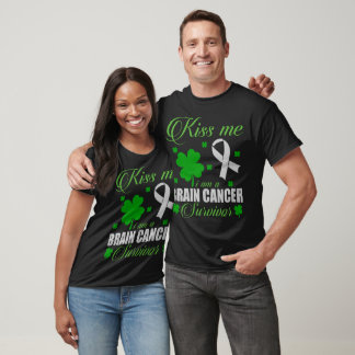 T-shirt Kiss Me Brain Cancer Survivor St Patrick Day Gift