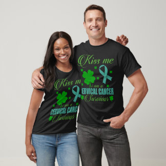 T-shirt Kiss Me Cervical Cancer Survivor St Patrick Day 